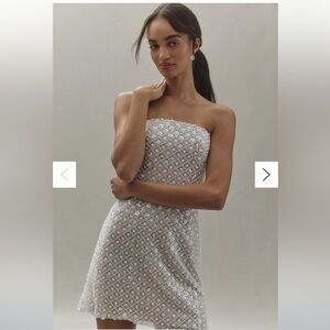 Watters Crescendo Strapless Bow Mini Dress